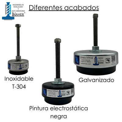 Pie de nivelación antivibración para maquinaría para 850 Kg Línea IVH-4