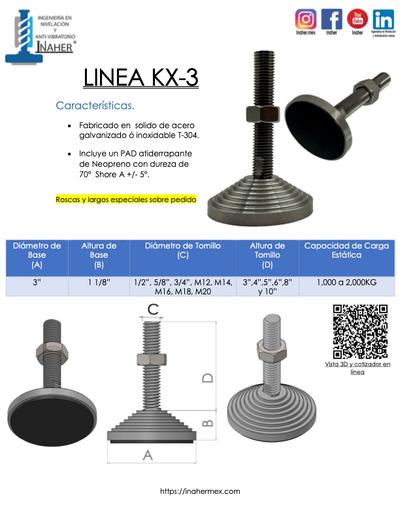 Nivelador industrial de acero de alta resistencia para 2,000 Kg Línea KX-3